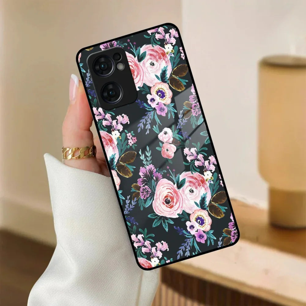 Cute Floral Glass Case Cover For Oppo - ShopOnCliQ