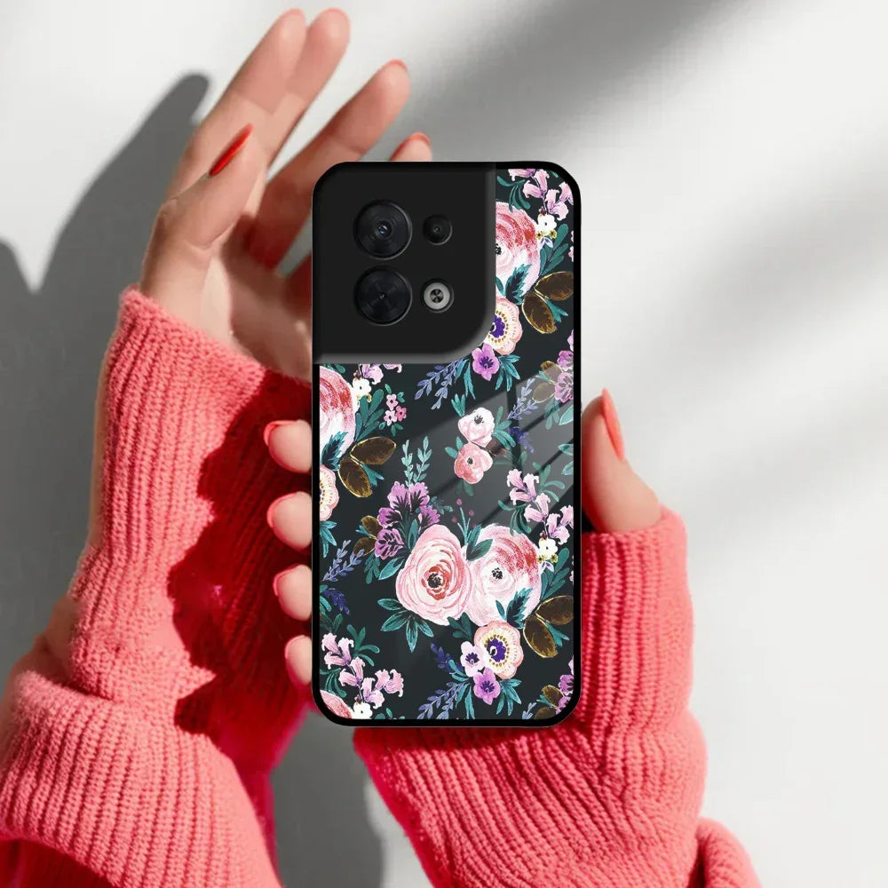 Cute Floral Glass Case Cover For Oppo - ShopOnCliQ