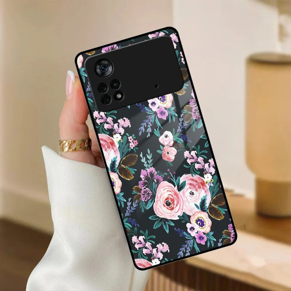 Cute Floral Glass Case Cover For Poco - ShopOnCliQ