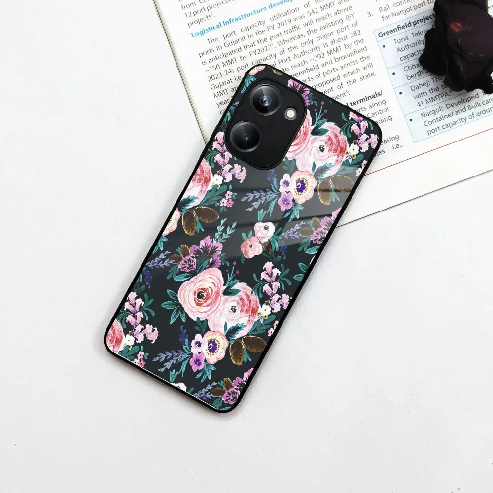 Cute Floral Glass Case Cover For Realme/Narzo - ShopOnCliQ