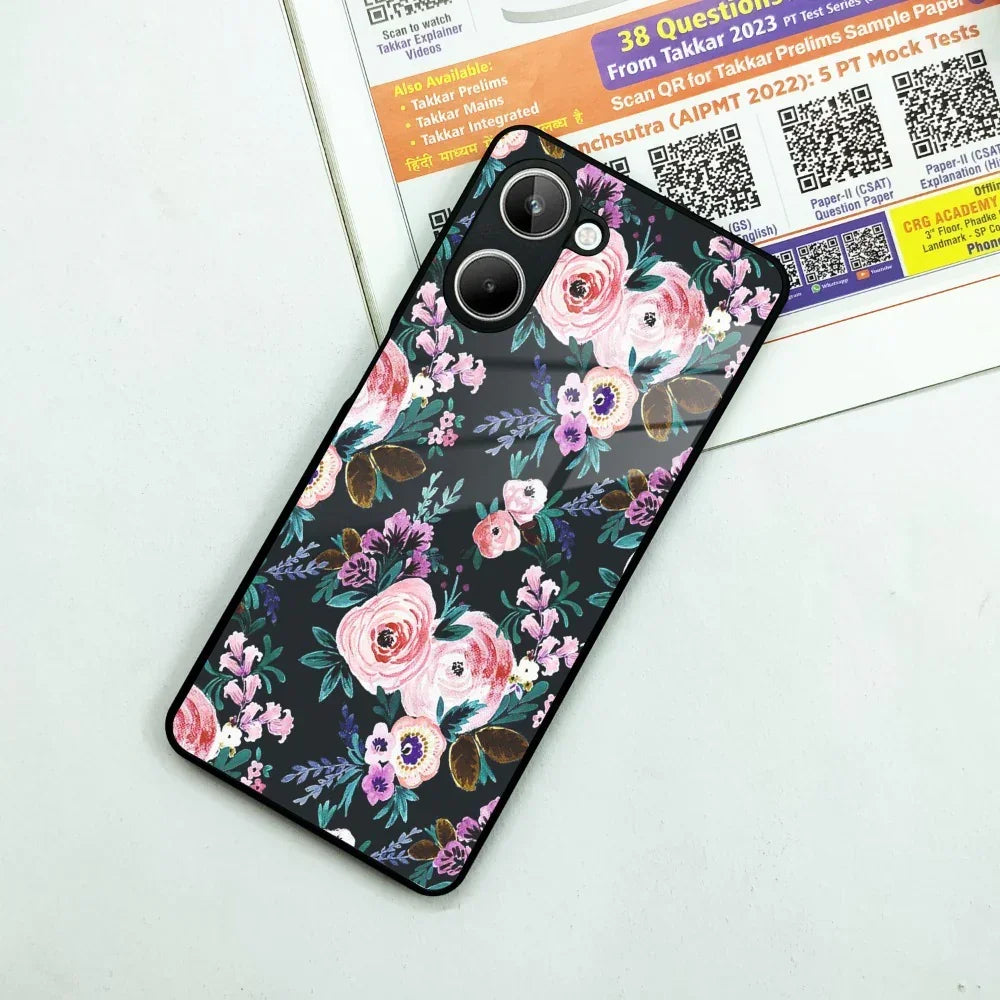 Cute Floral Glass Case Cover For Realme/Narzo - ShopOnCliQ