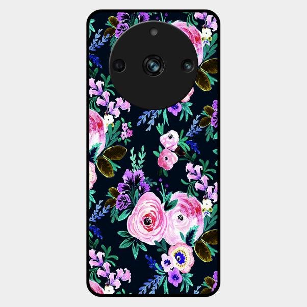 Cute Floral Glass Case Cover For Realme 11 Pro Plus 5G