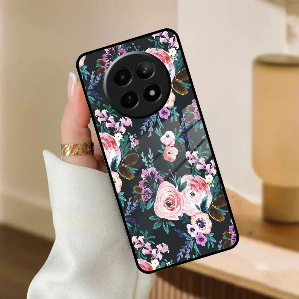 Cute Floral Glass Case Cover For Realme/Narzo - ShopOnCliQ