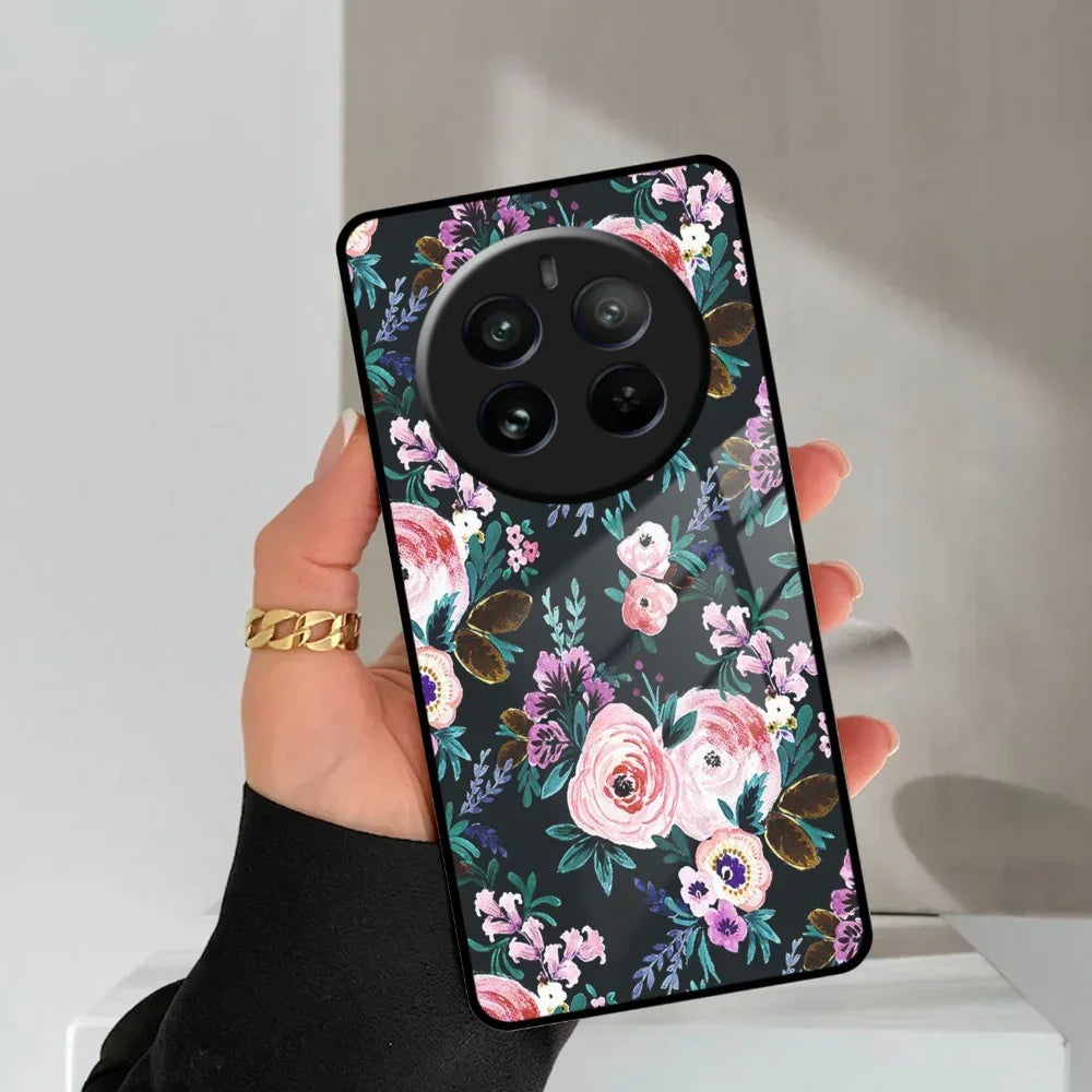 Cute Floral Glass Case Cover For Realme/Narzo - ShopOnCliQ