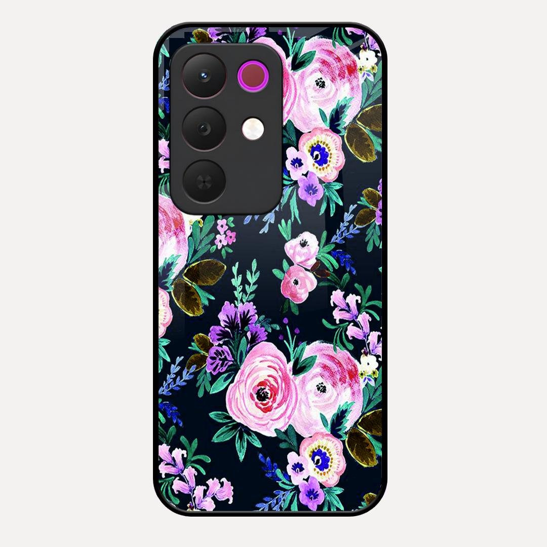 Cute Floral Glass Case Cover For Realme 15X 5G
