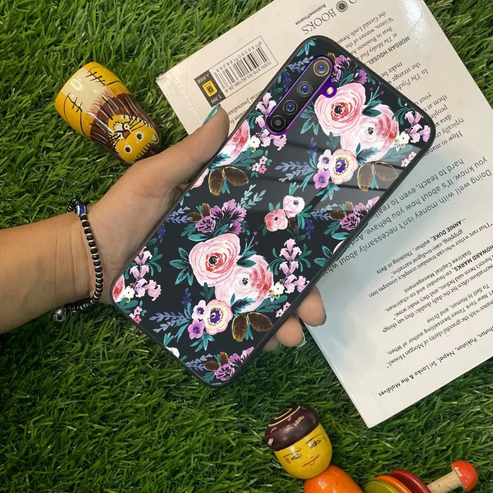 Cute Floral Glass Case Cover For Realme/Narzo - ShopOnCliQ
