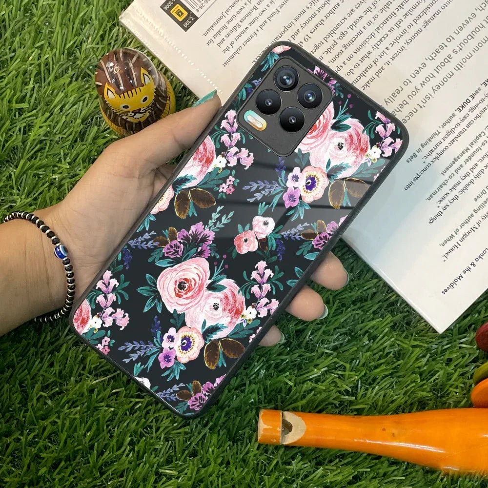 Cute Floral Glass Case Cover For Realme/Narzo - ShopOnCliQ