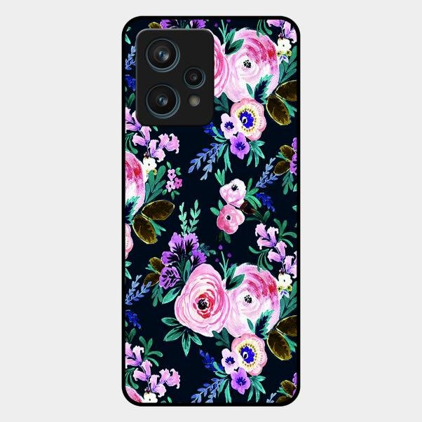 Cute Floral Glass Case Cover For Realme 9 Pro Plus 5G