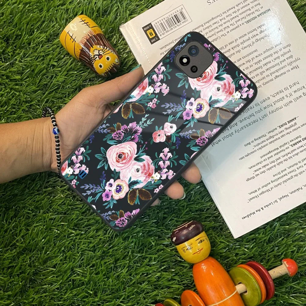 Cute Floral Glass Case Cover For Realme/Narzo - ShopOnCliQ