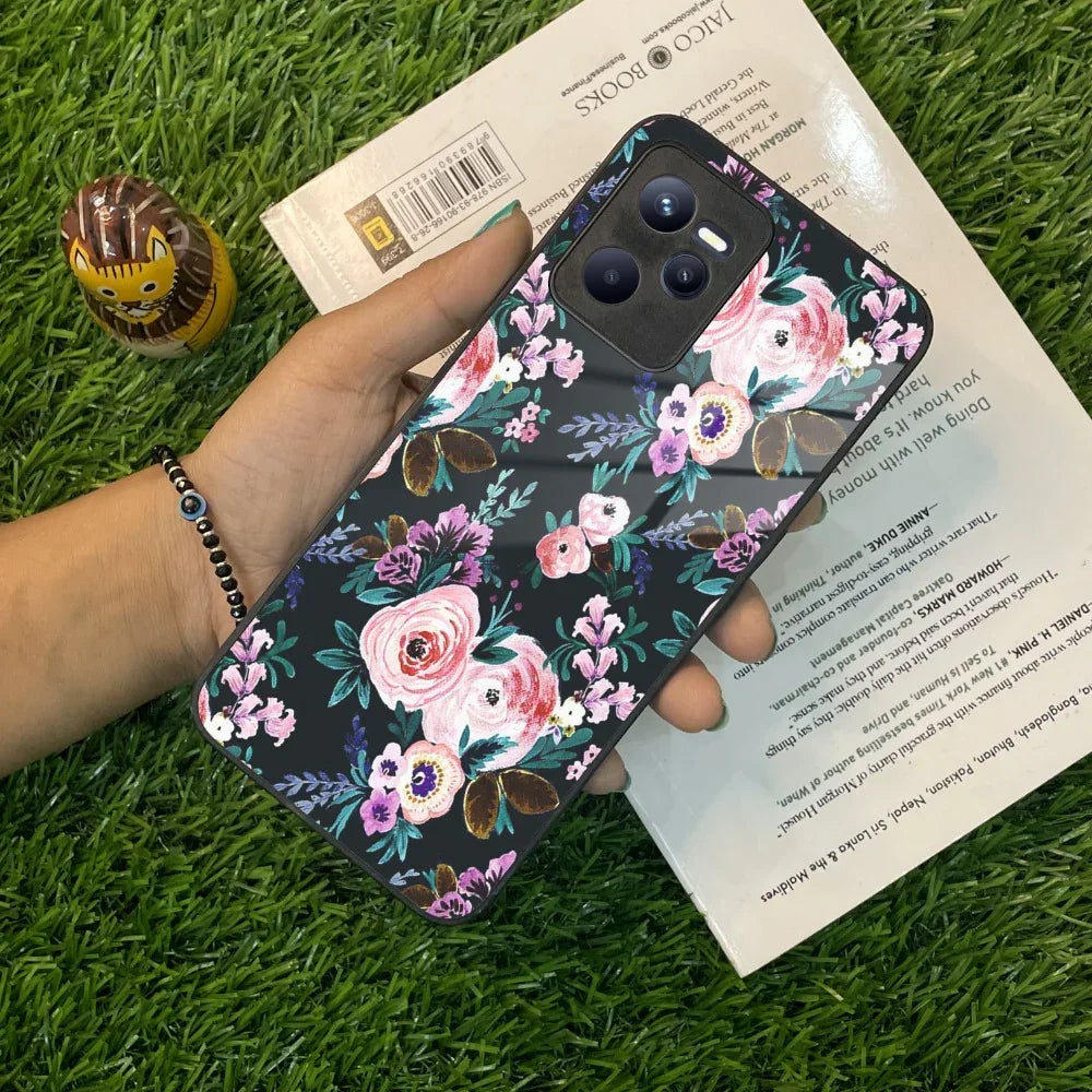 Cute Floral Glass Case Cover For Realme/Narzo - ShopOnCliQ