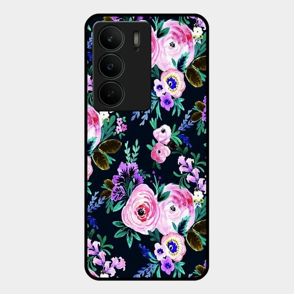 Cute Floral Glass Case Cover For Realme C75 5G