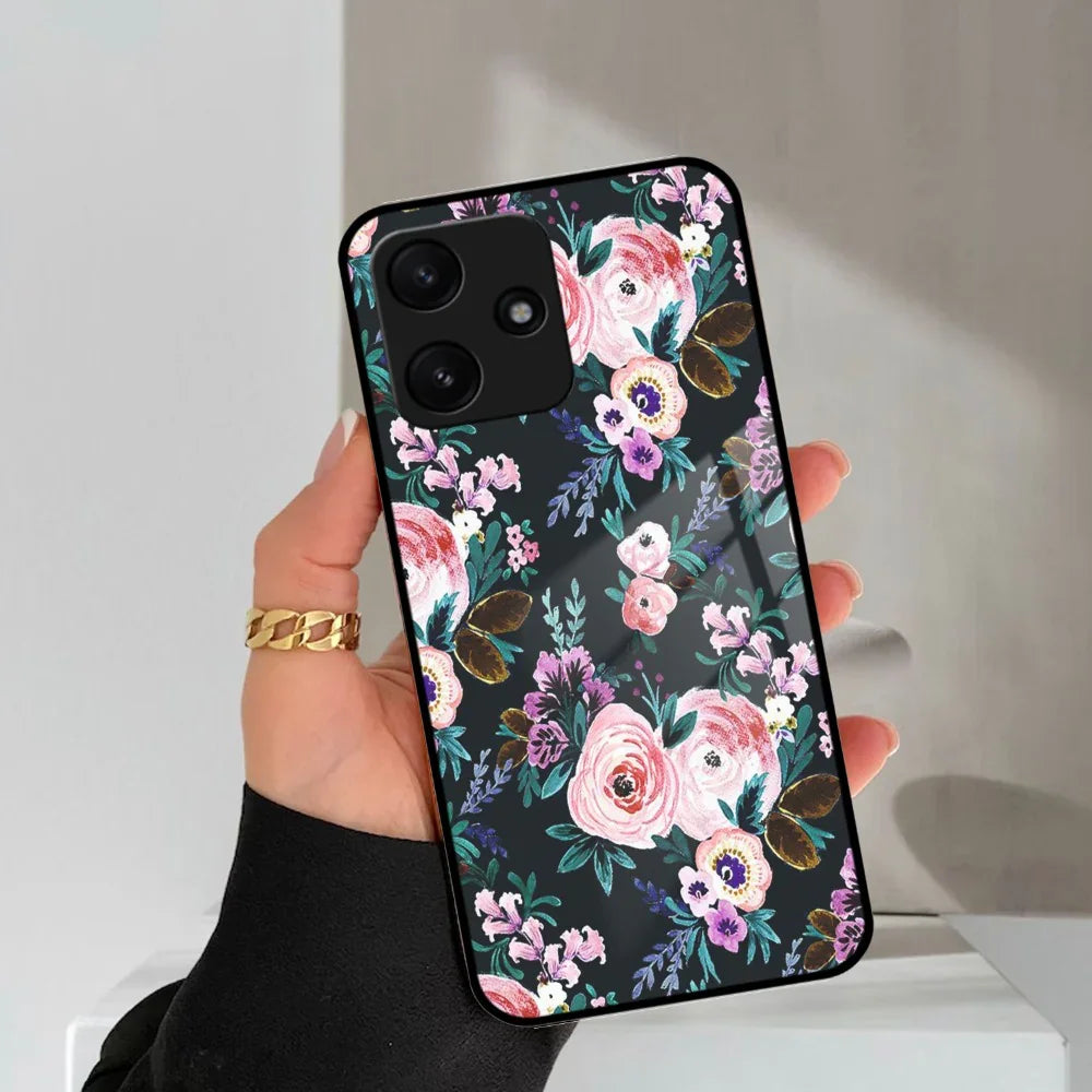 Cute Floral Glass Case Cover For Poco - ShopOnCliQ