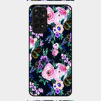 Cute Floral Glass Case Cover For Redmi Note 11