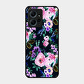 Cute Floral Glass Case Cover For Redmi Note 12 4G