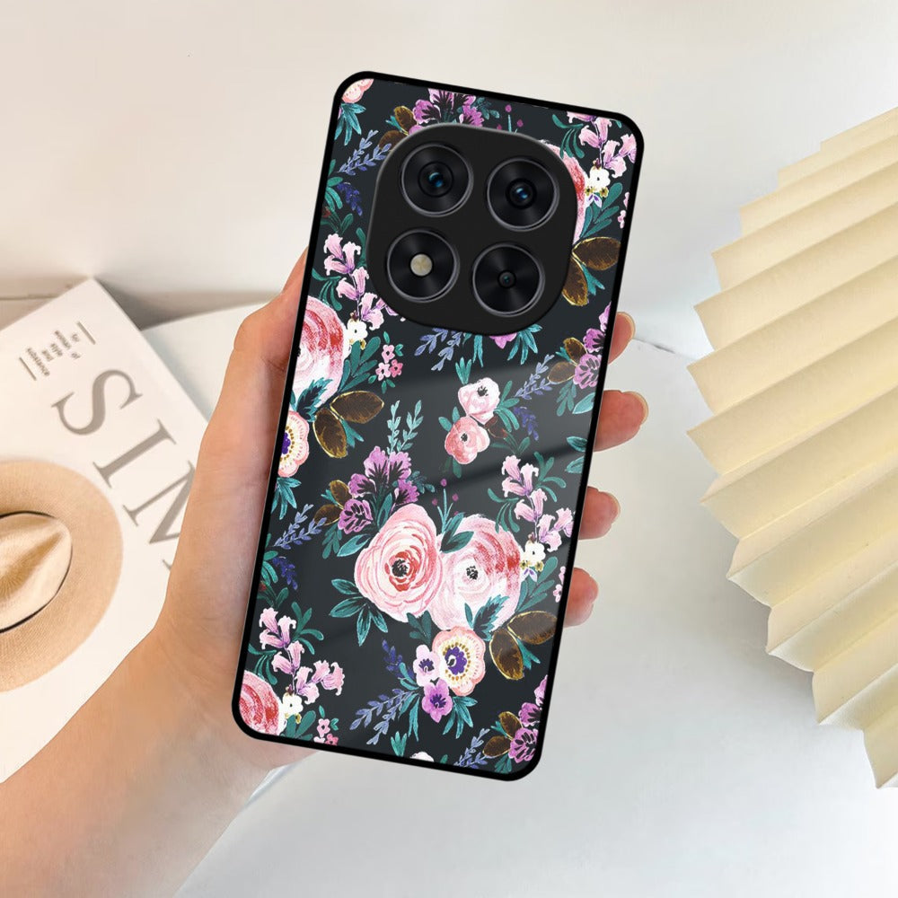Cute Floral Glass Case Cover For Poco