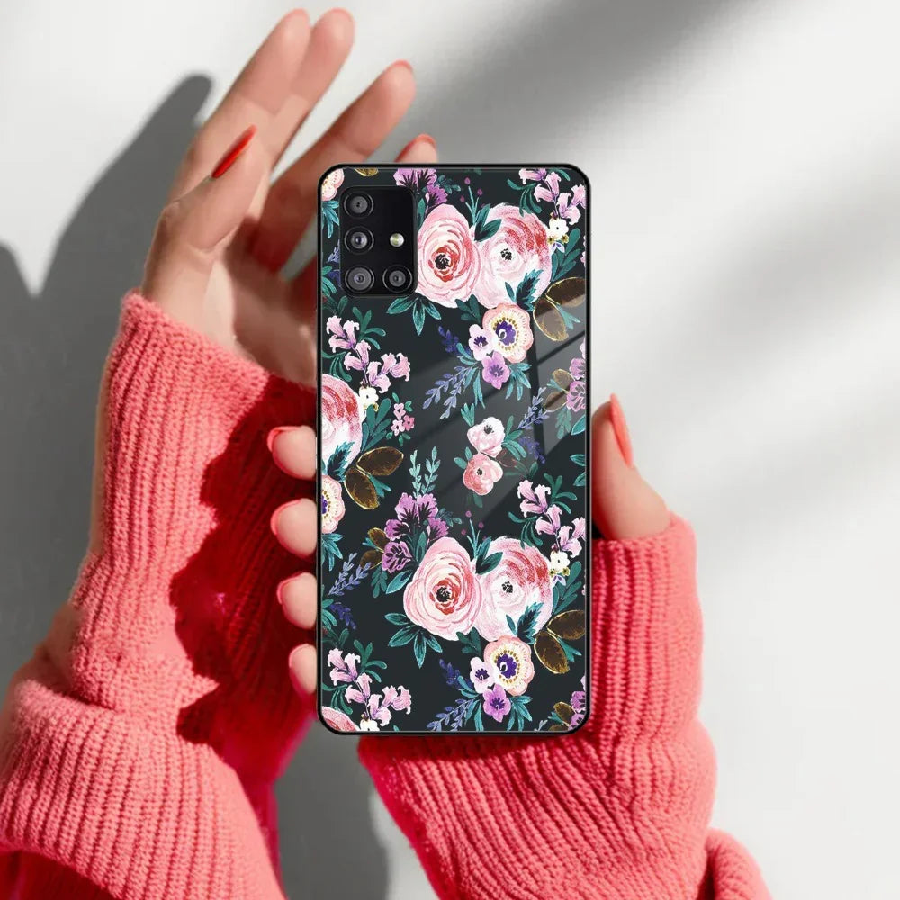 Cute Floral Glass Case Cover For Samsung - ShopOnCliQ