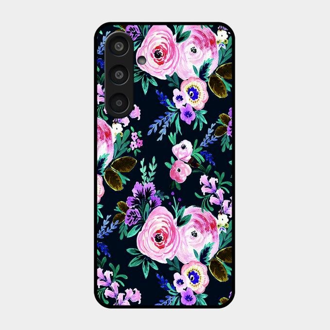 Cute Floral Glass Case Cover For Samsung Galaxy M35 5G