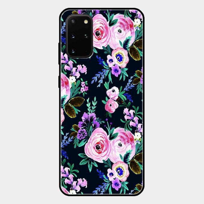 Cute Floral Glass Case Cover For Samsung Galaxy S20 Plus