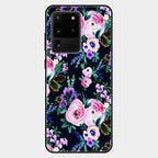 Cute Floral Glass Case Cover For Samsung Galaxy S20 Ultra