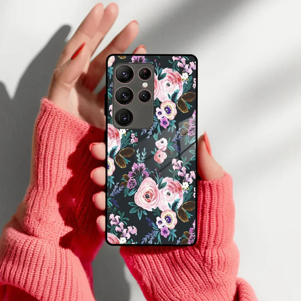 Cute Floral Glass Case Cover For Samsung - ShopOnCliQ