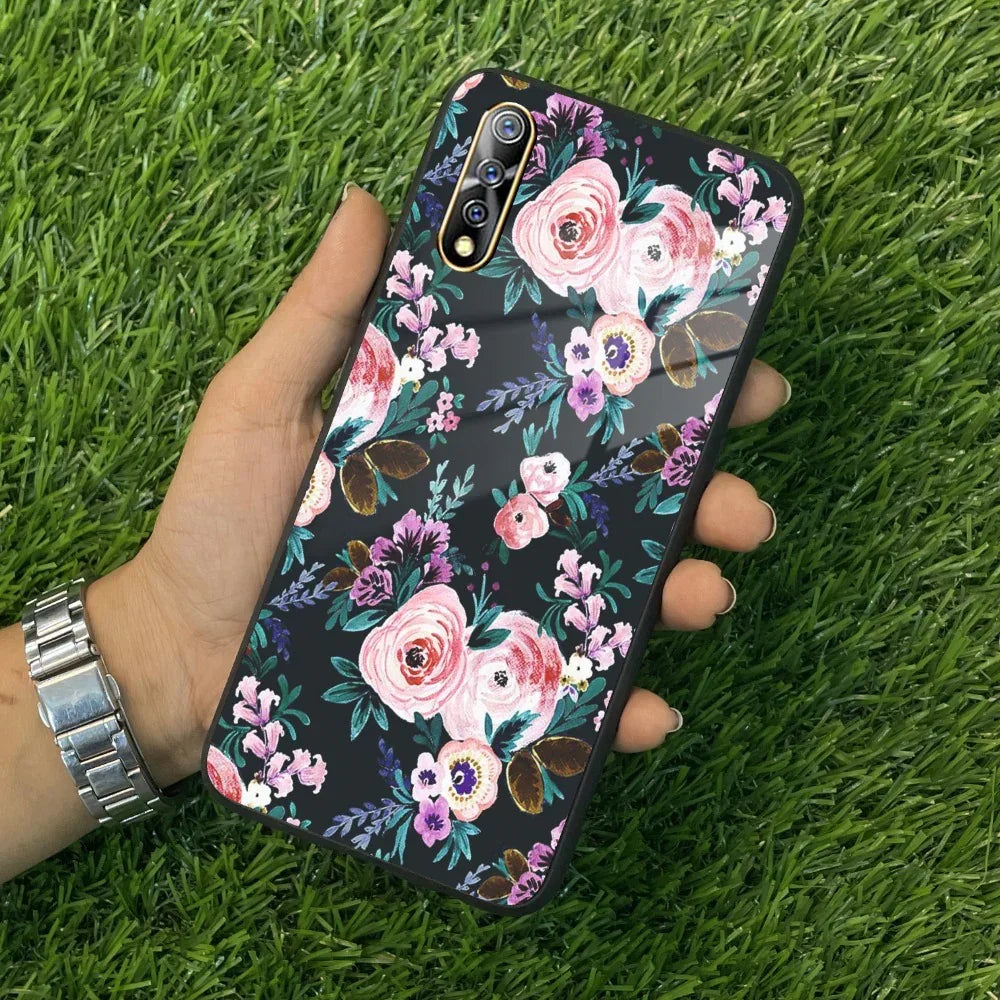 Cute Floral Glass Case Cover For Vivo - ShopOnCliQ