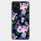 Cute Floral Glass Case Cover For Vivo T1 5G