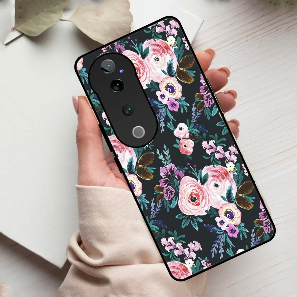 Cute Floral Glass Case Cover For Vivo - ShopOnCliQ