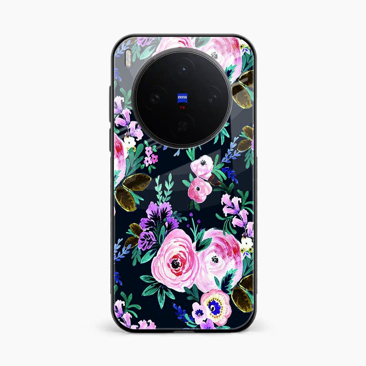 Cute Floral Glass Case Cover For Vivo X300 5G