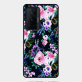 Cute Floral Glass Case Cover For Vivo X70 Pro 5G