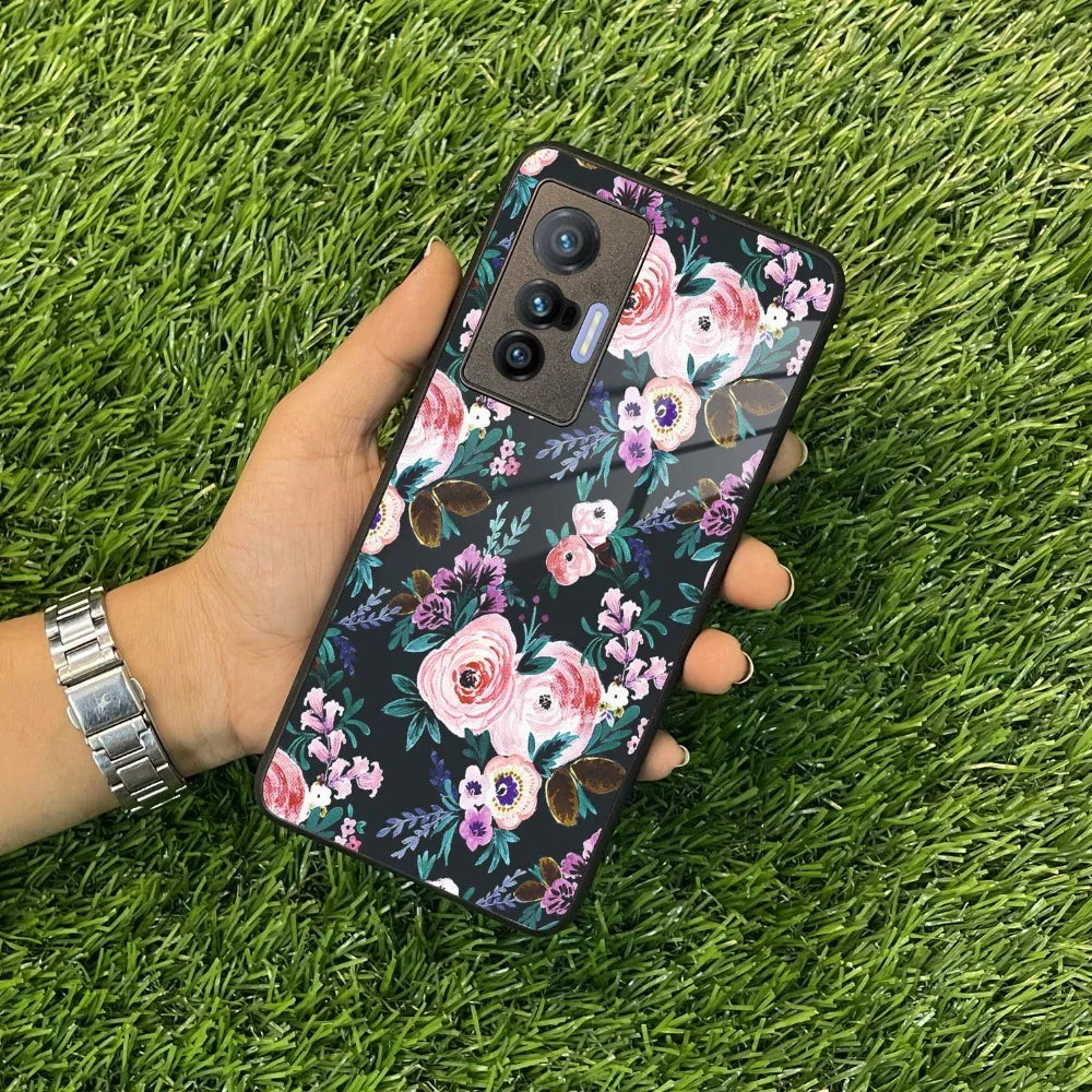 Cute Floral Glass Case Cover For Vivo - ShopOnCliQ