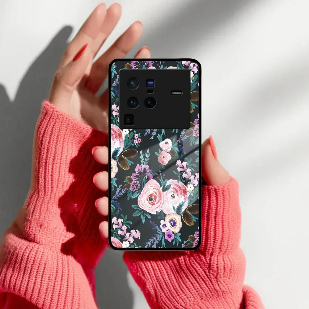 Cute Floral Glass Case Cover For Vivo - ShopOnCliQ
