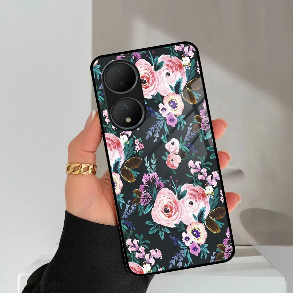Cute Floral Glass Case Cover For Vivo - ShopOnCliQ