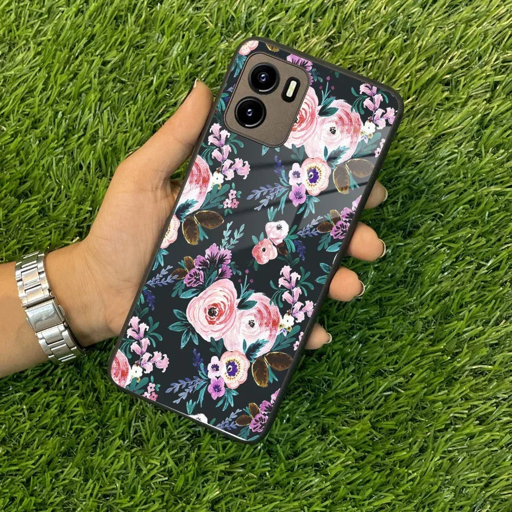 Cute Floral Glass Case Cover For Vivo - ShopOnCliQ