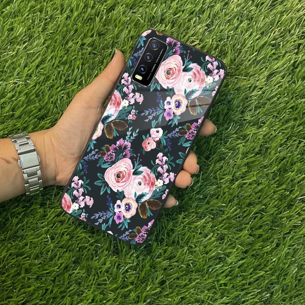 Cute Floral Glass Case Cover For Vivo - ShopOnCliQ
