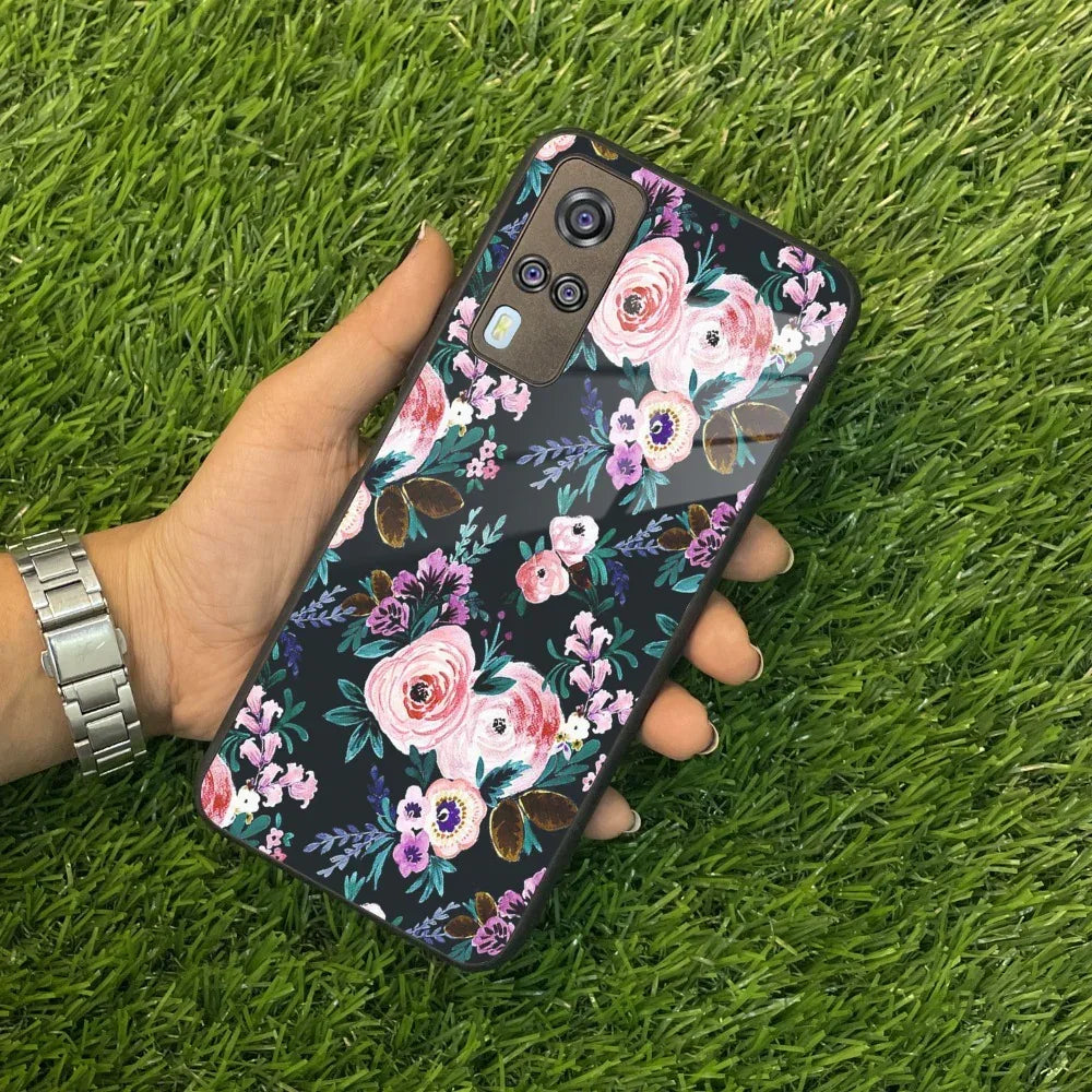 Cute Floral Glass Case Cover For Vivo - ShopOnCliQ