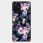 Cute Floral Glass Case Cover For Vivo Y75 5G