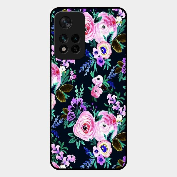 Cute Floral Glass Case Cover For Xiaomi 11I 5G