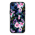 Cute Floral Glossy Metal Case Cover For iPhone 13 mini