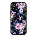 Cute Floral Glossy Metal Case Cover For iPhone 13