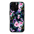 Cute Floral Glossy Metal Case Cover For iPhone 16 Pro Max