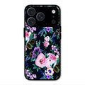 Cute Floral Glossy Metal Case Cover For iPhone 17 Pro Max