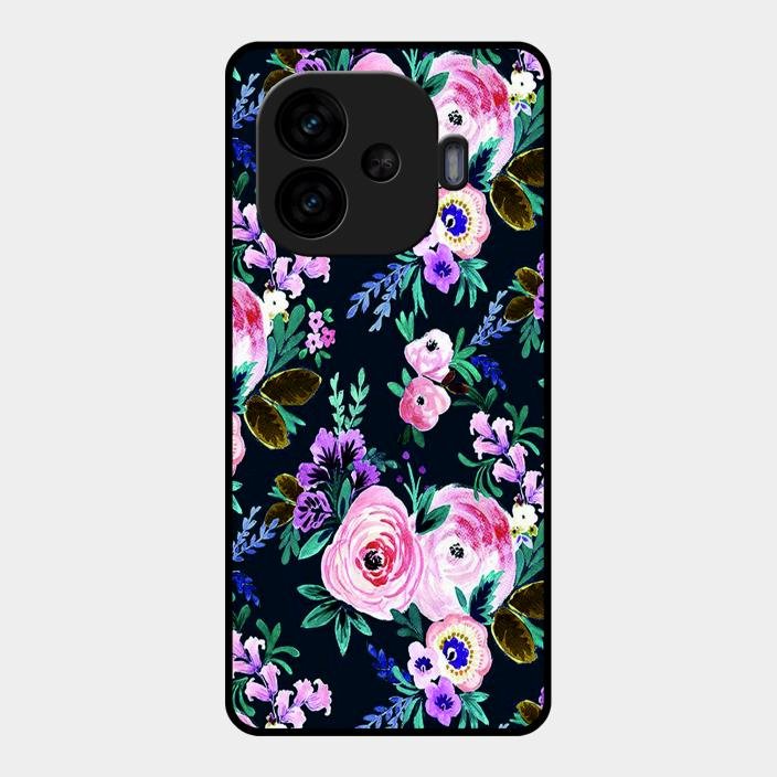 Cute Floral Glossy Metal Case Cover For iQOO Neo 10R 5G