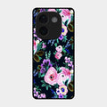 Cute Floral Glossy Metal Case Cover For iQOO Z9S Pro 5G