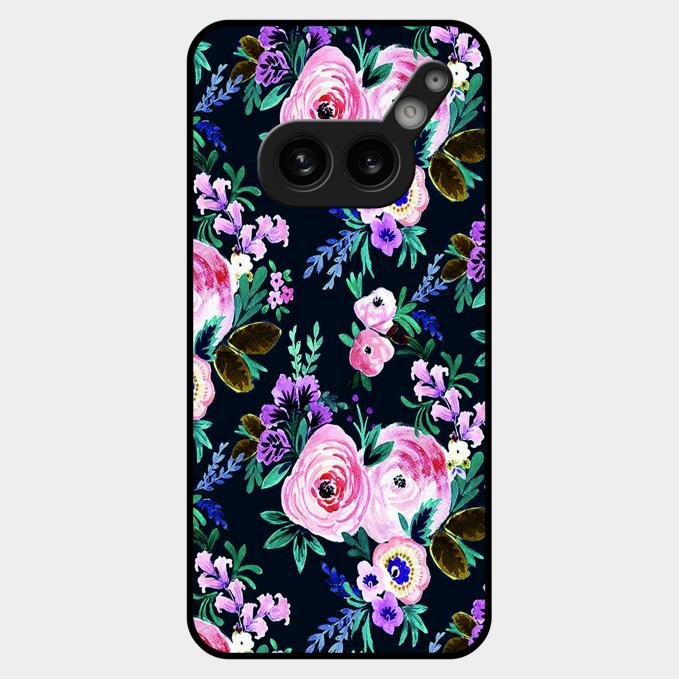 Cute Floral Glossy Metal Case Cover For Nothing Phone 2A Plus