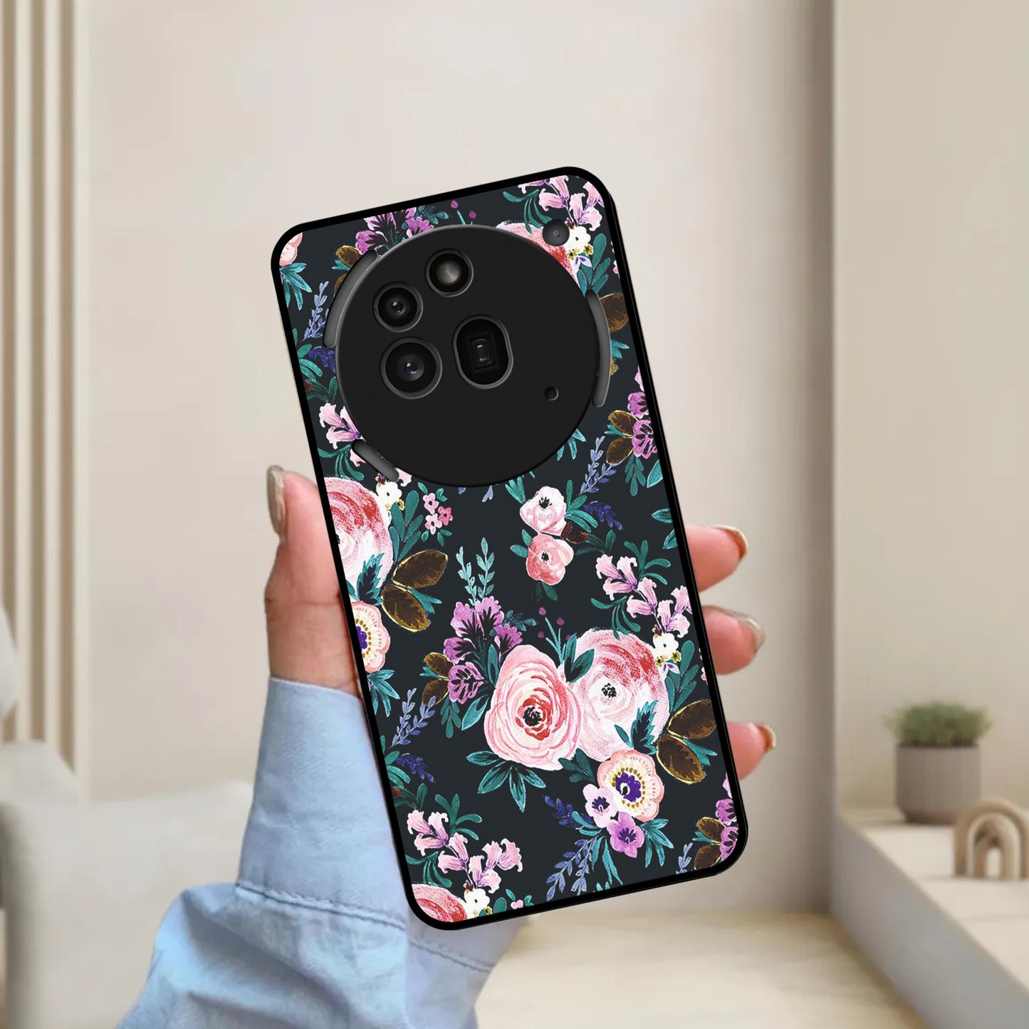 Cute Floral Glossy Metal Case Cover For Nothing