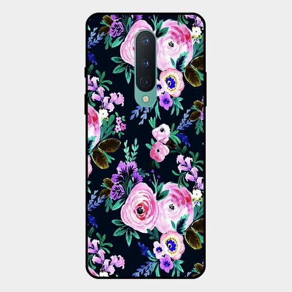 Cute Floral Glossy Metal Case Cover For Oneplus 8