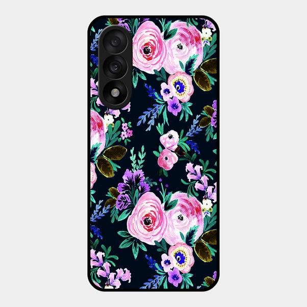 Cute Floral Glossy Metal Case Cover For Oneplus Nord 5 5G