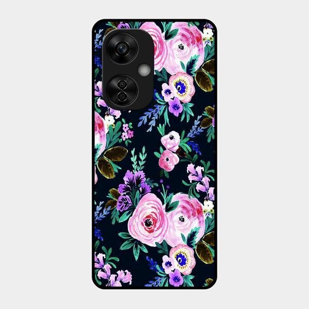 Cute Floral Glossy Metal Case Cover For Oneplus Nord Ce 3 Lite 5G