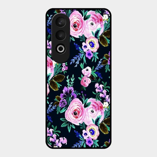 Cute Floral Glossy Metal Case Cover For Oneplus Nord Ce 4 5G