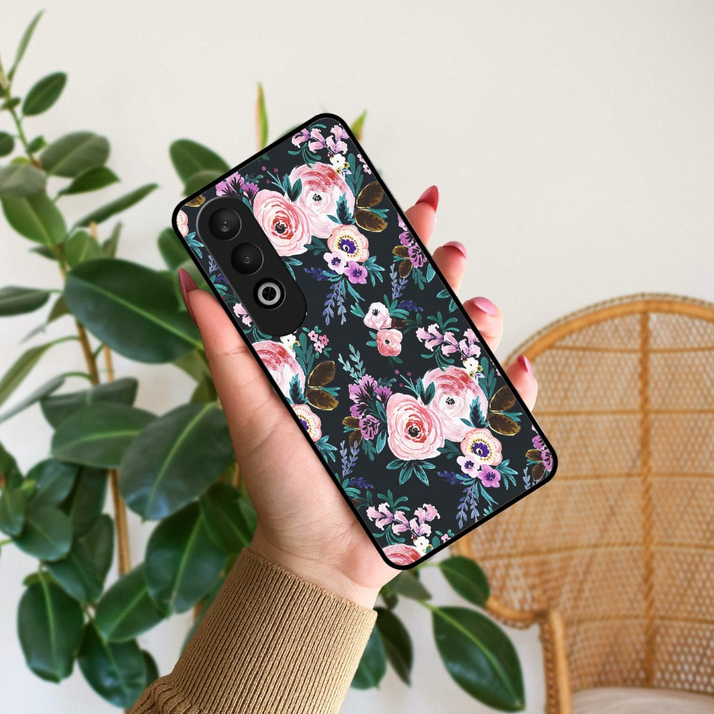 Cute Floral Glossy Metal Case Cover For OnePlus
